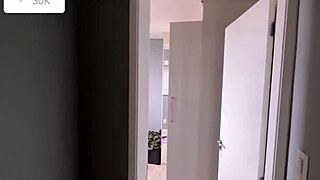 Touring new apartment then rough fucking skinny amberzinha backstage