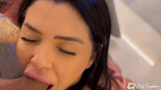Drii Cordeiro massages her wet pussy then takes a mouthful creampie pov