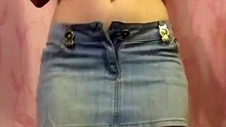 tiktok cutie dances in miniskirt showing small tits pretty pussy thong