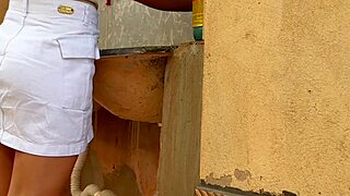 Wet maid bends over sink edge as I fuck her delicious pussy deep inside.