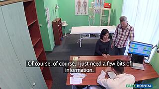 Cheating Wife Rides Doctor's Huge Cock After Husband Leaves Room