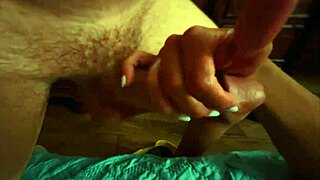 he demanded handjob first but came hard on her huge tits