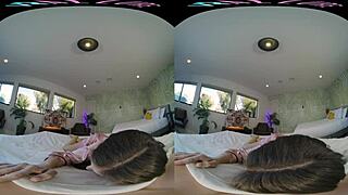 wake up horny brunette! fuck my petite vr pussy now!