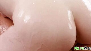 i can't stop staring at melody marks' natural busty body rubbing seth gamble in nuru massage