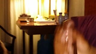 Guy strokes his thick black cock until explosive cumshot in pov