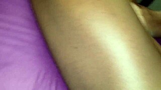 Guy strokes his thick black cock until explosive cumshot in pov