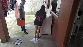 housewife pays repairman with ass while cuck husband away