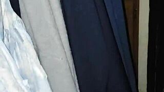 Tempting Wife's Big Ass Pussy Dripping Cum Inside and Out on Desk Creampie