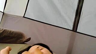 morning tent play with curvy passionate hottie