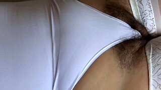 uhh look at my hairy beaver poking out panties while i masturbate voyeur style compilation