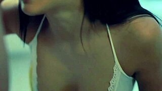 athletic brunette blows load facial swallow pro style 💦😏