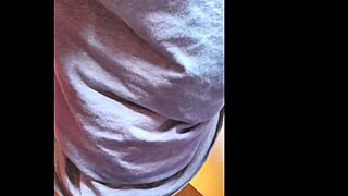 Naughty wife sneaks quickie creampie pounding behind horny husband's back