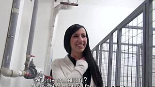 euro pickup couple fucks hard indoor after public tease 😈🍆💦