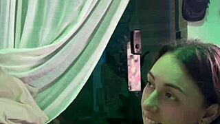 cute homemade latina neighbor milf cunhada gets oiled creampie from big cock next door