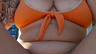 filmed beach masturbation video for my lover flashing wet pussy