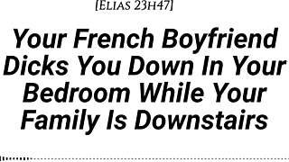 your french boyfriend sneaks upstairs for teasing creampie pounding