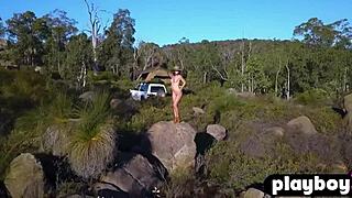 Sexy Bubble Butt Milf Miluniel Louis Strips Naked Outdoors