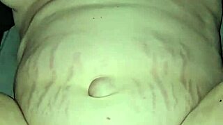 bbw preggo cougar takes deep creampie tit bounce orgasm