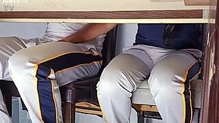 Hot college girl ditches uniform for wild classroom sex