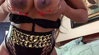 busty ebony nyla storm twerks big booty while pussy vibrates