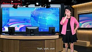 weather report ends in sexy couple's cum-filled roleplay trailer