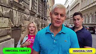 irina moans submissively begging for porno dan's huge breakfast load