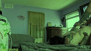 Tatted Goth Slut Drains Him Dry Again and Again!