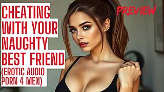 Fucking your best friend's wife starts as cheating sparks fly in erotic audio tale