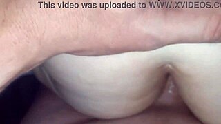 Breaking my whore's tight ass raw in amateur anal creampie