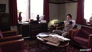 glasses secretary teen seduces ugly boss for fat cock suck??