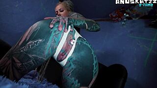 skinny tattooed teen fingers her ass and fists gaping until squirting prolapse in solo play