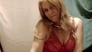 slave girl rocks that red bodysuit look!