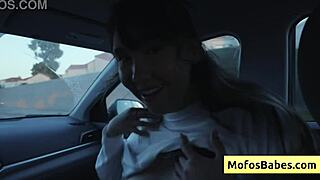 sexy asian teen tomie tang squeezes her big natural tits while charles dera fucks her in the car