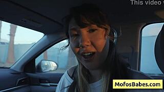 sexy asian teen tomie tang squeezes her big natural tits while charles dera fucks her in the car