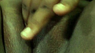 fat wet pussy lips drip while she rubs thinking of thick cock inside