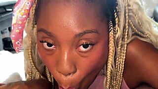 kara nate's ebony bareback ride with huge cumshot