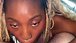 kara nate's ebony bareback ride with huge cumshot