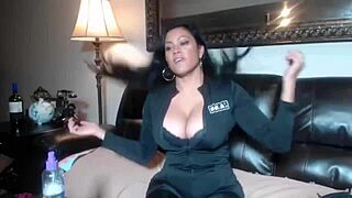 Maxine Dildos Both Asian Holes in Cop Outfit!