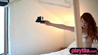 tiny ginger strips nude big ass petite body tease