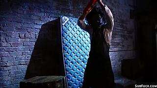 ebony slave slut takes monster cock anal gangbang in bondage