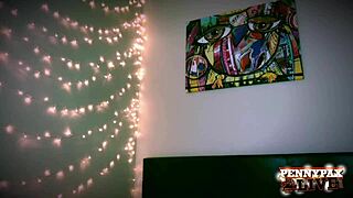 Penny Pax teases her huge BBC dildo hotly