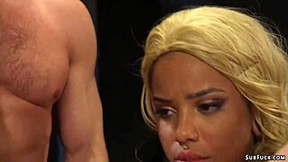 ebony slave slut takes monster cock anal gangbang in bondage