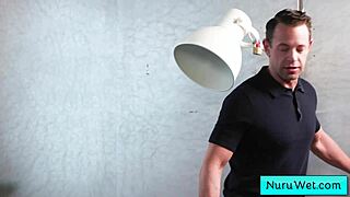 sexy teen brunette andi rose slides wet naked body on brad newman nuru style