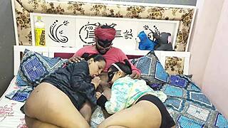 desi stepsisters call gigolo home double fuck pregnant pussies dirty hindi talk