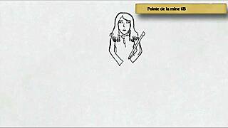 Art academy teen pees standing in home studio