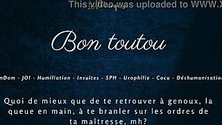 Bon toutou, jerk to my french femdom joi humiliation commands