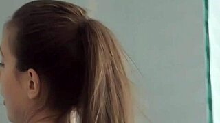 Pretty teen solo fingers wet shaved pussy with dildo