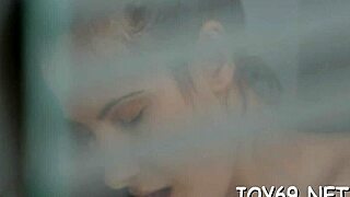 Pretty teen solo fingers wet shaved pussy with dildo