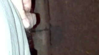 She sneaks out to pee on the quiet street at night