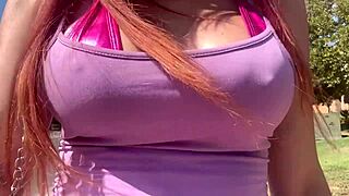 ITALIAN MILF ARTEMISIA LOVE BOUNCES JUICY TITS IN PUBLIC!